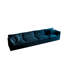 Chenille bleue pour 4 personnes - Structure et canapé confortable respirant: assise, attrait coloré