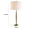 Lampe de table Modern Modern, abat-jour tambour en lin blanc, base fuselée en métal doré