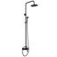 Ensemble de douche à barre simple à 2 jets et poignée simple 8 po Pomme de douche ronde ronde avec douchette en noir mat
