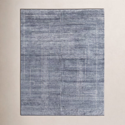 Monaco Gray Hand-Knotted Abstract Rug