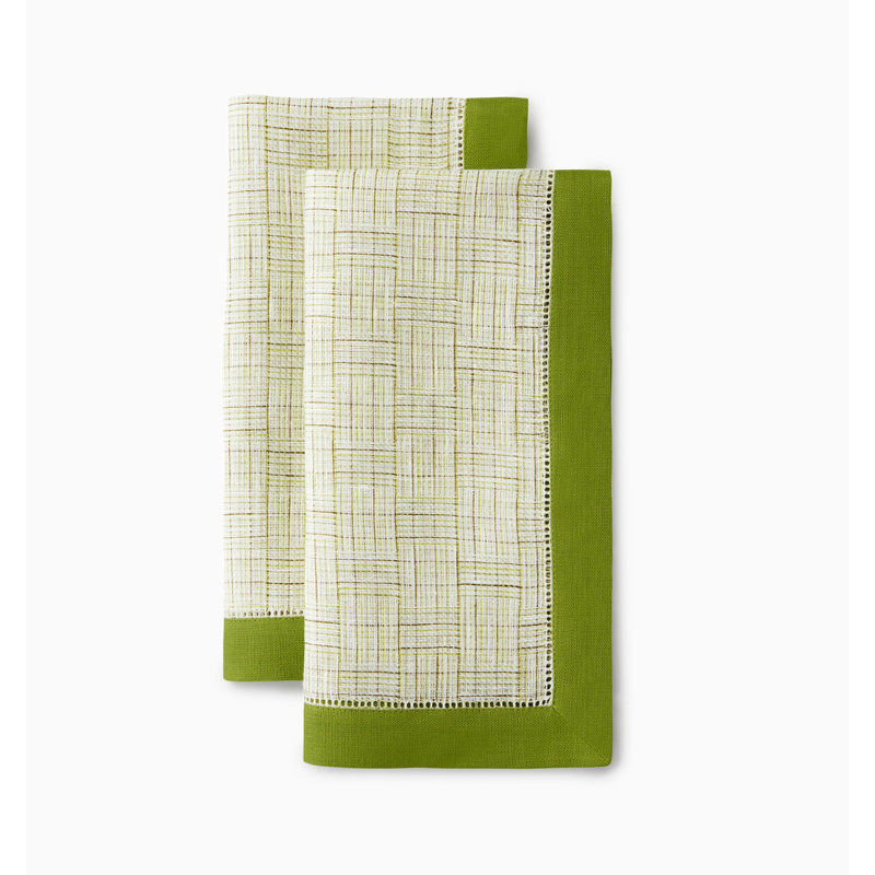 Mikelina Linen Square Napkins, Fern