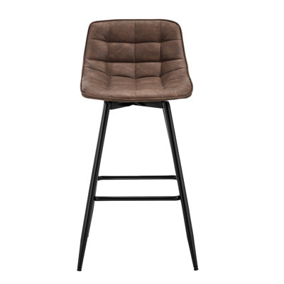 Upholstered Counter Stool with Metal Frame