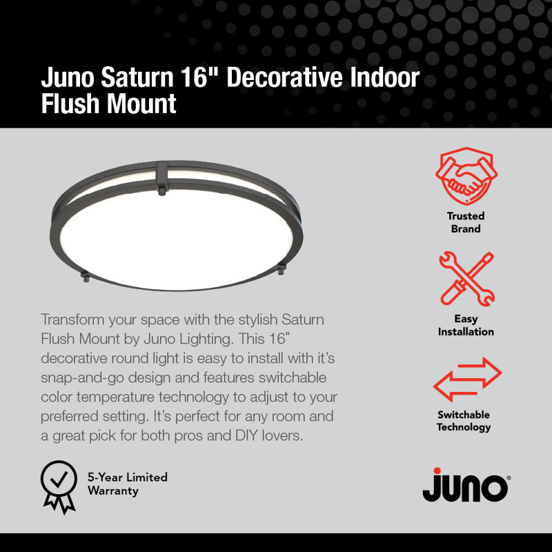 Dreden Acrylic LED Flush Mount, Black