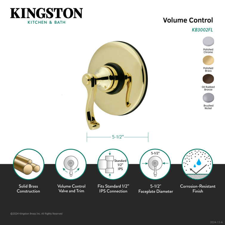 Kingston Brass Vintage Single-Handle Volume Control