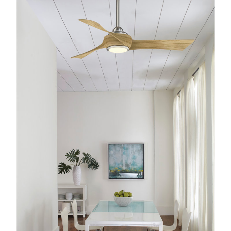 Wrap Custom Indoor/Outdoor Ceiling Fan DC Motor - Brushed Nickel, Brushed Nickel