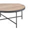 Table basse ronde de style industriel 1pc, meubles de salon en métal avec barre transversale