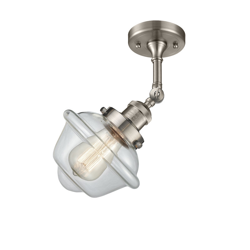 Gaspard Dimmable Bath Sconce, 60 Watt Vintage Incandescent Bulb, Clear, Brushed Satin Nickel