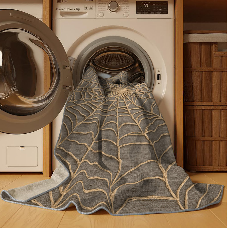 Machine Washable Nature Gray Area Rug, Round 5'