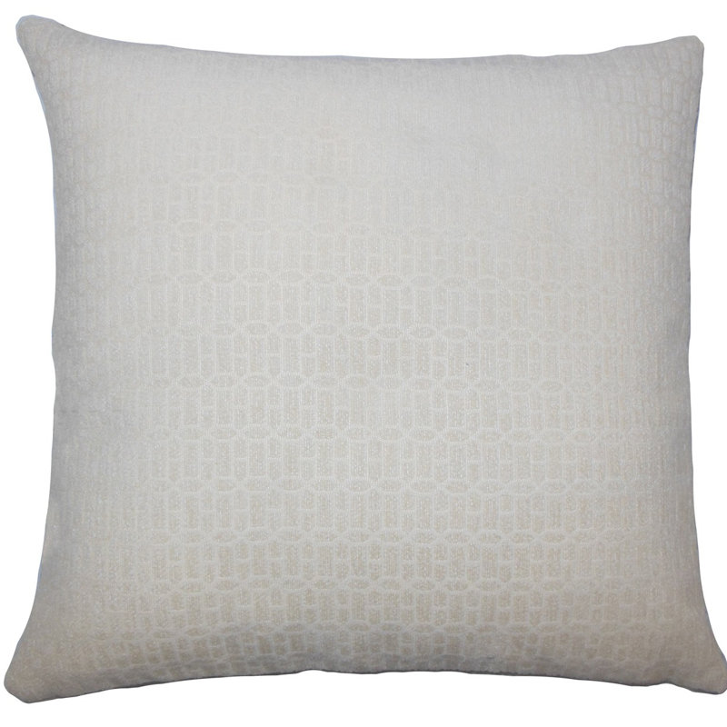 Coussin décoratif géométrique, 18 po x 18 po, Gris, Pas de bourre