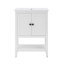 Meuble-lavabo de salle de bain avec lavabo en céramique, armoire à cadre en bois avec tablette de rangement ouverte
