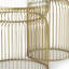 Ensemble de deux tables de bout cylindriques en verre trempé transparent et doré-1669361628