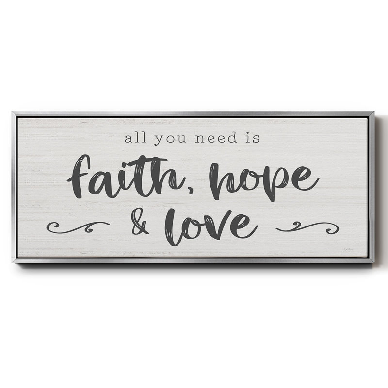 Faith Hope Love - toile encadrée, H 20 po x l 50 po