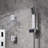 BathSelect Perugia 16-Inch Ceiling Mount LED Rainfall Shower System with Body Jets, Handheld Shower & Thermostatic Valve – Chrome Finish