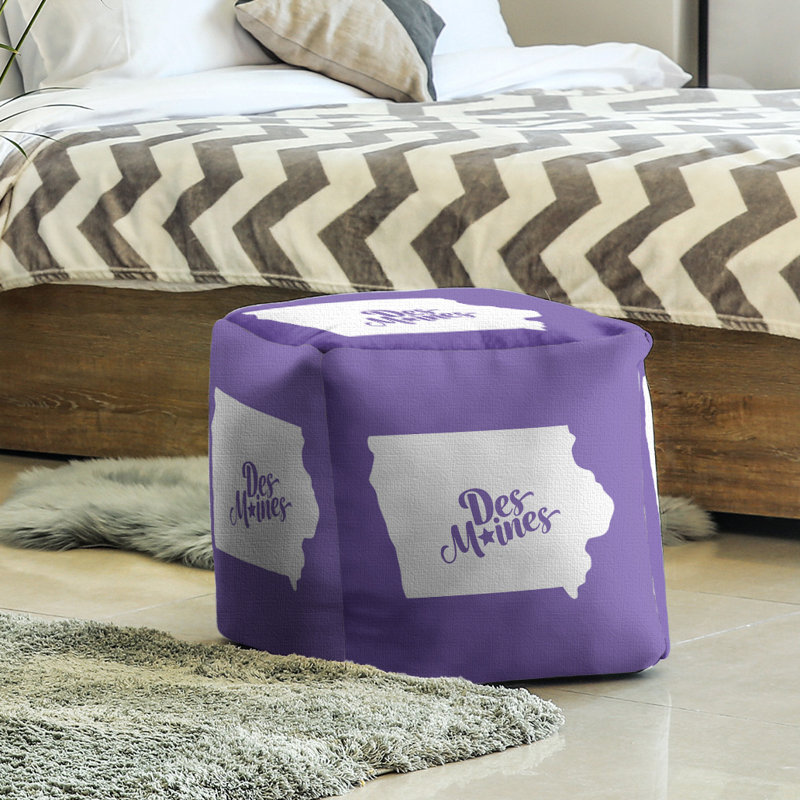 Repose-pieds cubique des moines iowa, Mauve