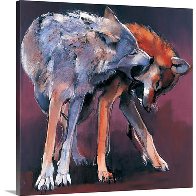 Ameerah " Two Wolves, 2001 (oil On Canvas) " by Mark Adlington