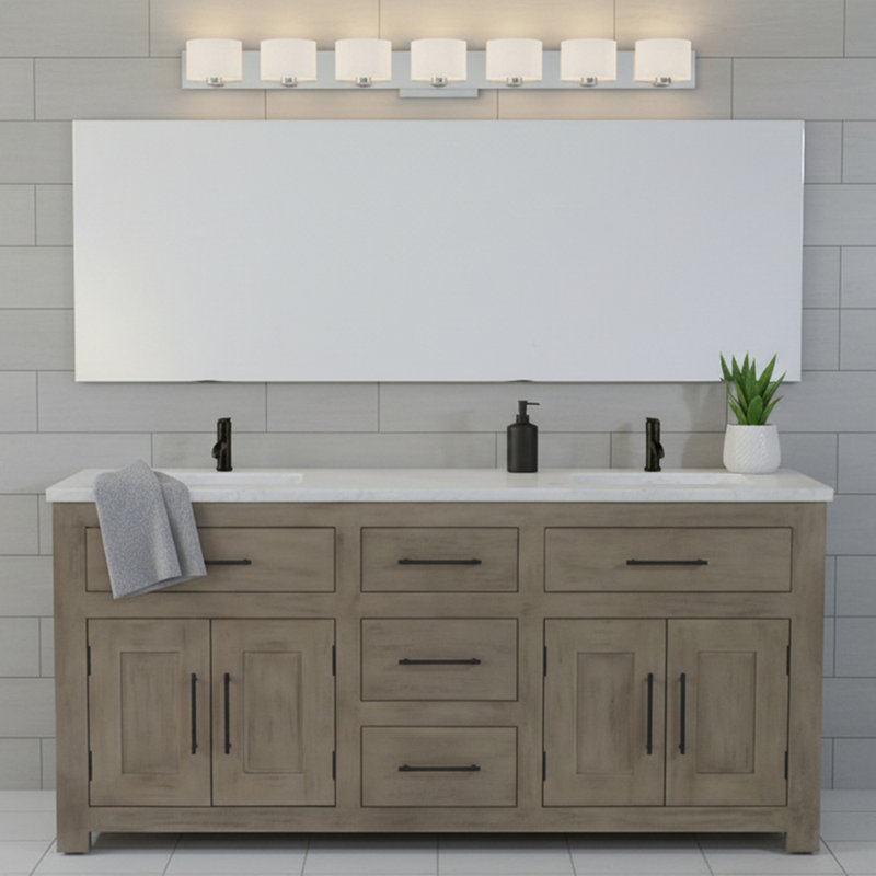 Ensemble de meuble-lavabo double 72 po avec deux portes 72 po Deluxe, Blanc pigmenté