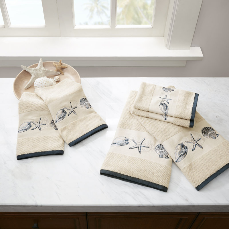 Bayside Embroidered Cotton Jacquard 6PC Towel Set