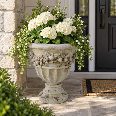 MGO Garden Urn Planter with Drainage Hole