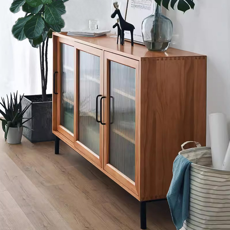 Armoire de rangement simple et moderne en bois massif avec buffet