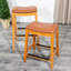 Tabouret de bar 30 po avec siège de selle en cuir reconstitué - Finition confortable durable Élégant et confortable-1606292975-1606292977
