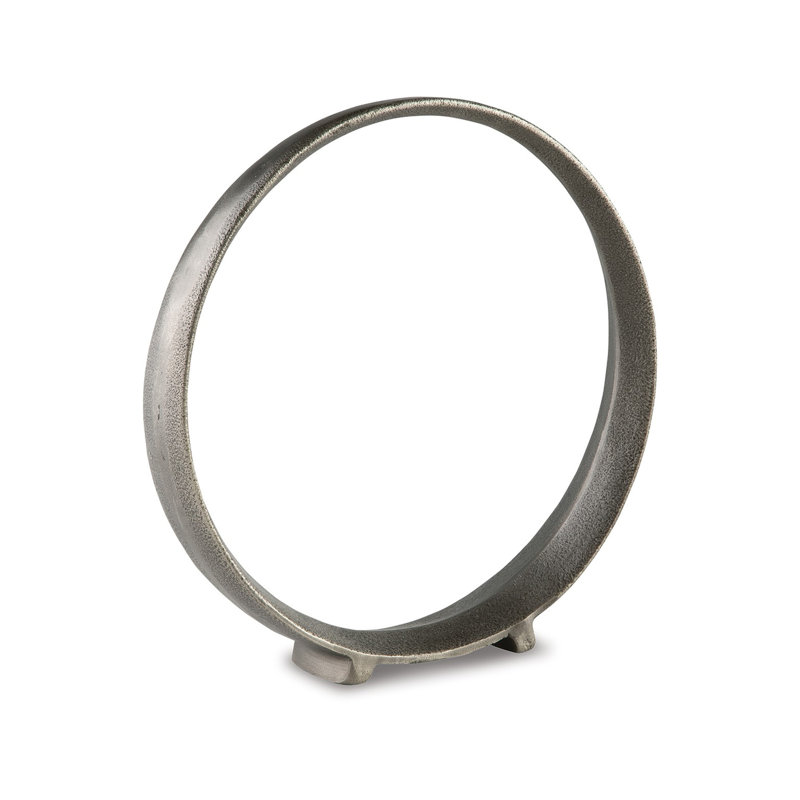 Sculpture Dalie, ensemble de 2, fonte d'aluminium, H 14,50 po x l 14 po x P 2,75 po, Teinte étain