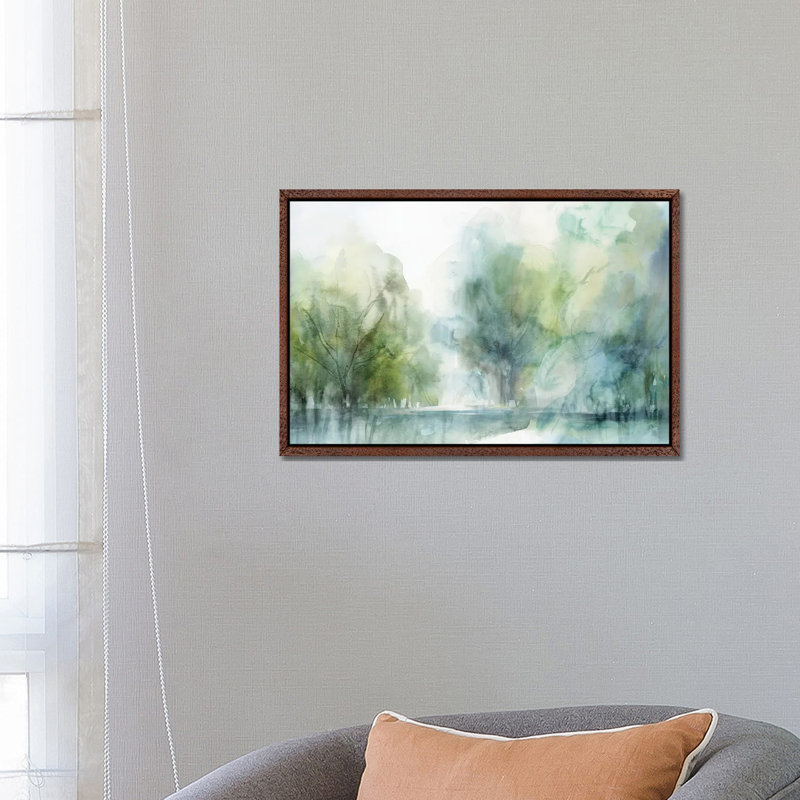 Blue Silence by Isabelle Z - Painting on Canvas, Classic Brown Wood Framed, 66.04 cm H x 45.72 cm W