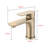 Modern Lavatory Basin Sink Faucet - Brushed Gold, Single Handle, Heavy Duty Brass, Ceramic Cartridge, Wall Mount, Hot & Cold Switch Bathroom Gold Finish, And Feature-121638971