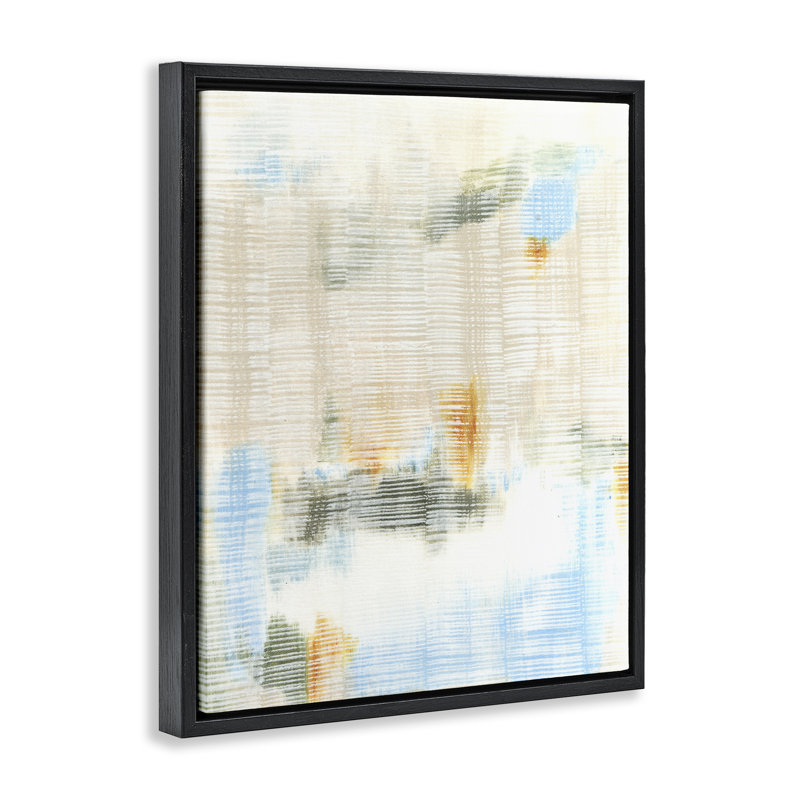 Art mural sur toile flottante à double dossier abstrait et abstrait doré, design par Vanna Lam, 31" H x 25" W
