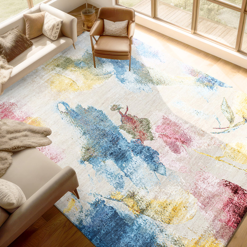 Monarch Hand Knotted Abstract Area Rug in Multi, Rectangle 10' x 14'
