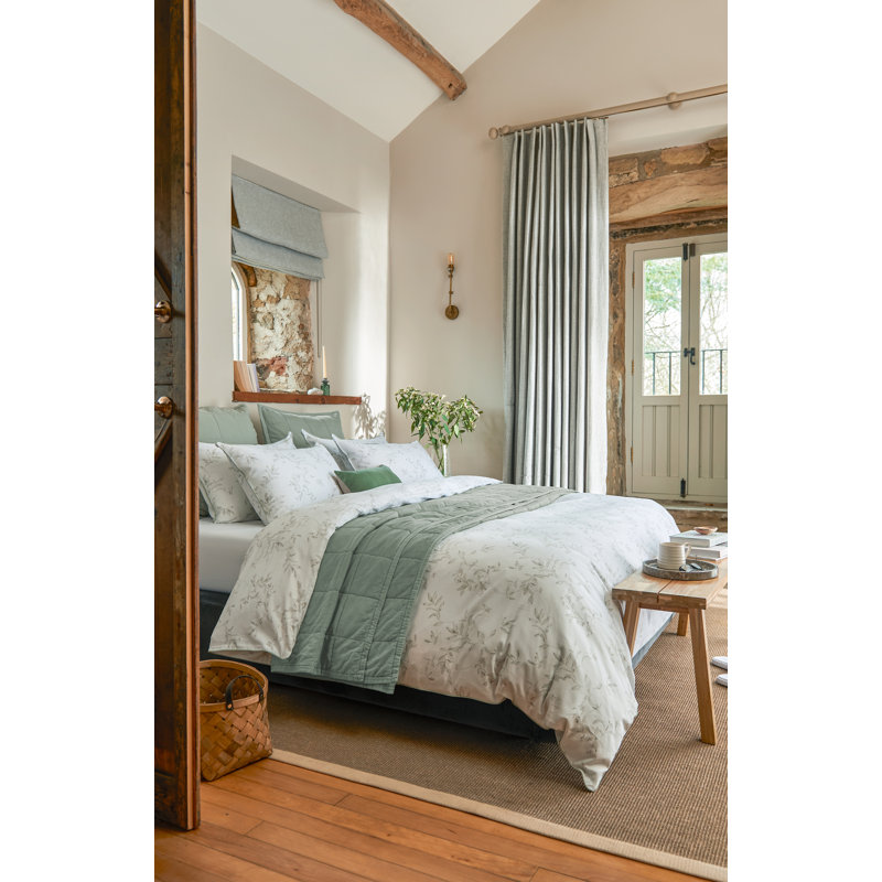 Laundered Cotton Throw Blanket, Sage