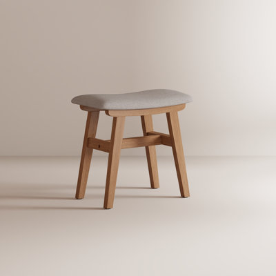 Tabouret de coiffeuse Anita en bois massif avec coussin selle, siège en mousse à haute résilience, chaise de maquillage facile à assembler