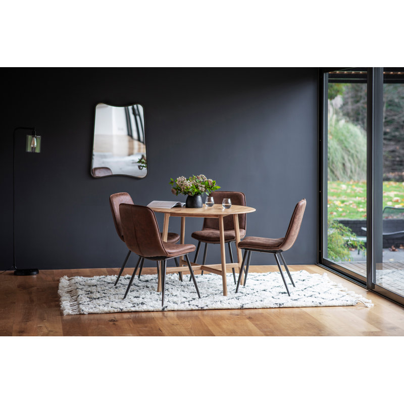 Anneliese Oak Round Solid Wood Dining Table, Oak