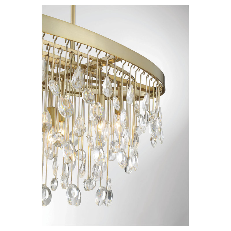  Livorno 8-Light Oval Chandelier in Noble Brass