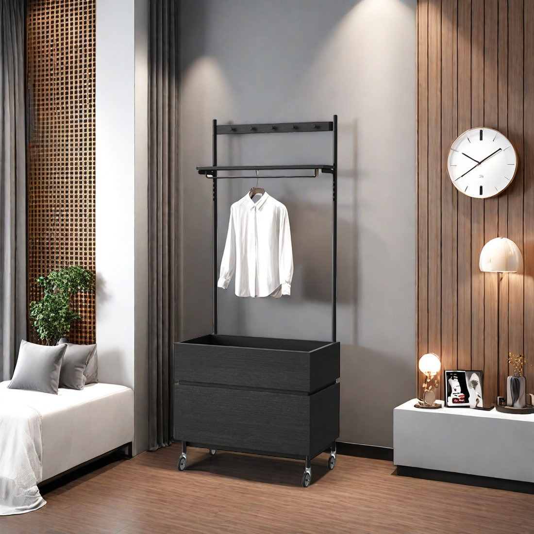 PPEDKS Coat Rack with 2 - Drawer Storage | Wayfair