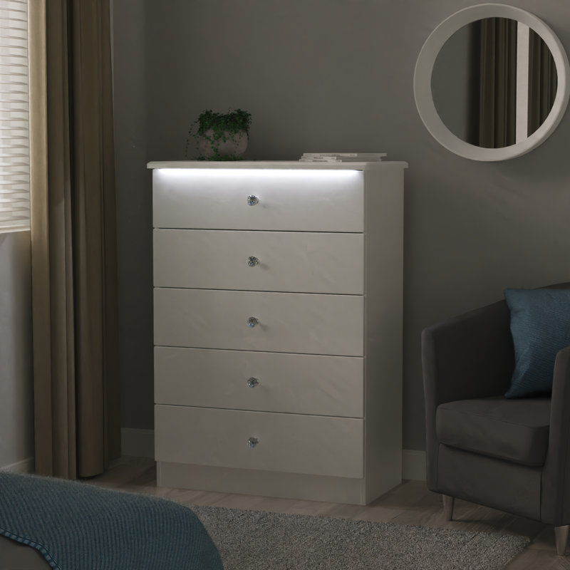 77 cm W Chest of 5 Drawers