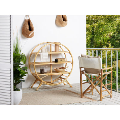 Danil 109cm H x 100cm W Wood Geometric Bookcase