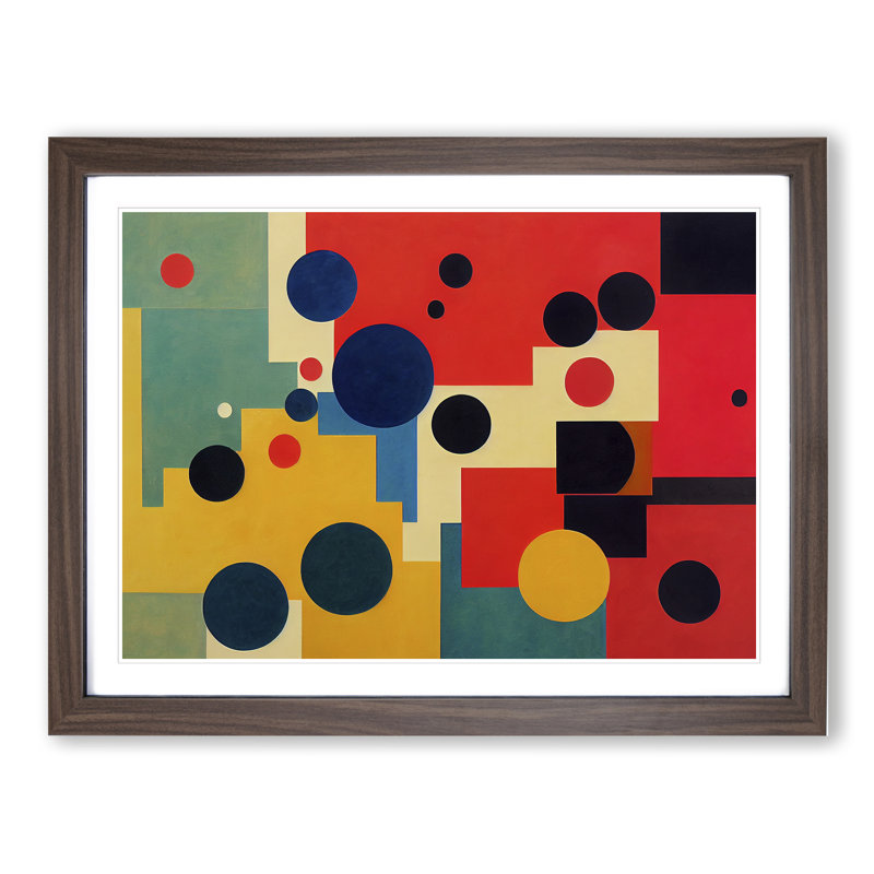 XH1022-8883X The Astonishing Modern Abstract Art - Single Picture Frame Print, 34cm H x 46cm W x 2cm D, Walnut