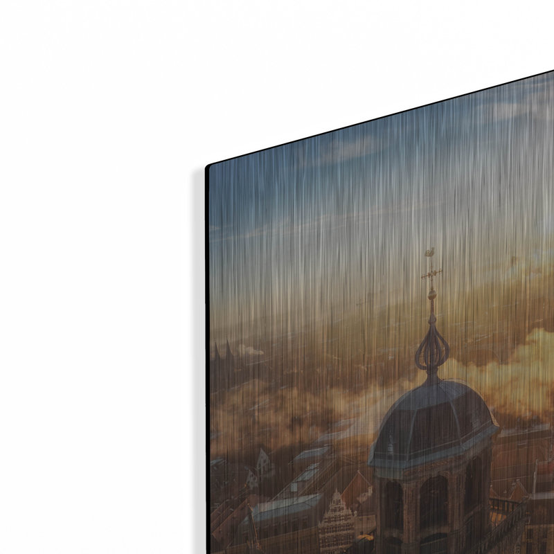  «Foggy Morning In Deventer 1» par Martin Podt, art mural en métal, 16 po x 24 po, H 24 po x l 16 po