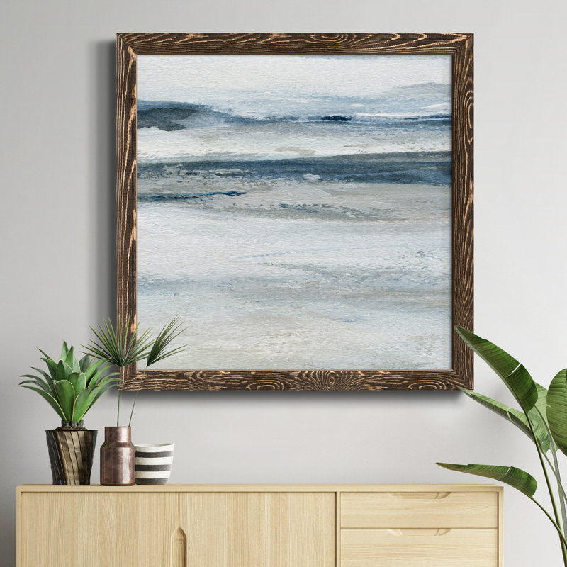 Boho Cacti II - peinture sur toile encadrée, H 17 po x l 17 po x P 1,5 po, Cadre noyer