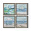 Jour sur le lac - Ensemble de 4 peintures sur toile encadrées-60147929