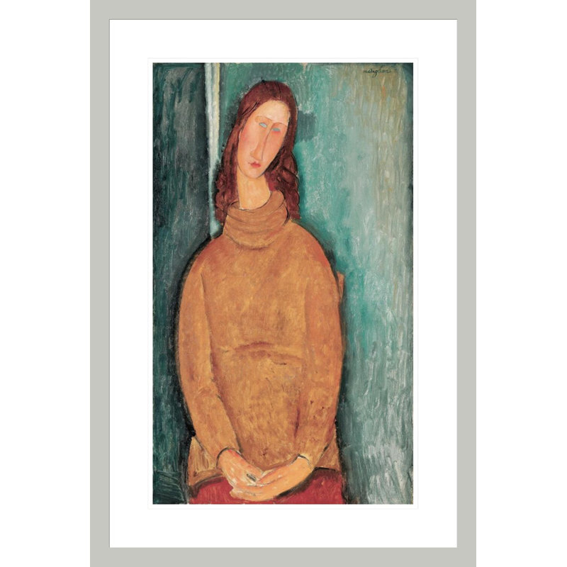 Portrait de Jeanne Hébuterne par Amedeo Modigliani - Estampe numérique encadrée, 29.5" H x 20.09" W