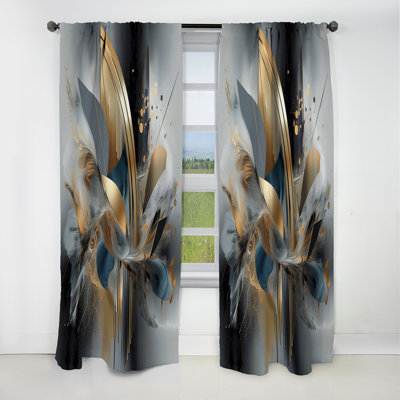 Soft Colours Marble Abstract II - Abstract Marble Curtain - Blackout Marble Curtain - 1 Panels