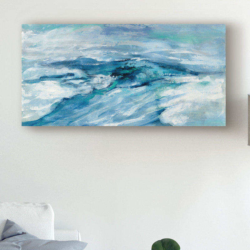« archipel seascape », reproduction de peinture à l’acrylique sur toile tendue, H 24 po x l 47 po x P 2 po