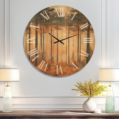 Très grande horloge murale en bois sans tic-tac