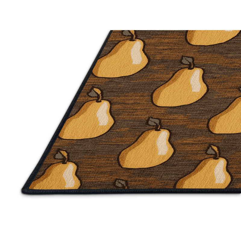 Washable Poached pears Desserts Area Rug, Rectangle 6' x 9'