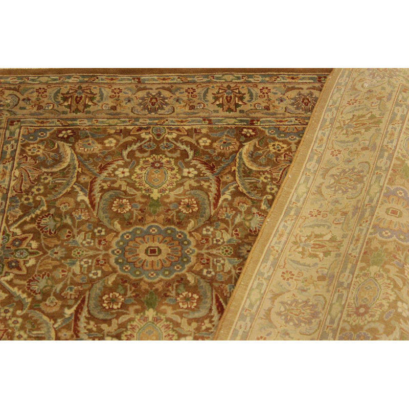 Tapis oriental brun clair / brun clair en laine noué à la main 4 pi 2 po x 6 pi 2 po Oriental