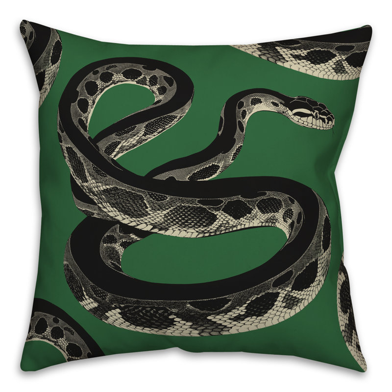 Coussin Spooky, H 18 po x l 18 po, Carré, Vert