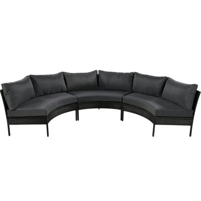 Ensemble modulaire d'extérieur courbé avec coussins de 119,33 po de largeur Macarther