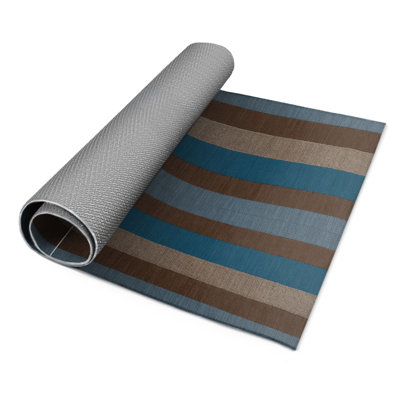 Tapis intérieur / extérieur noir à carreaux