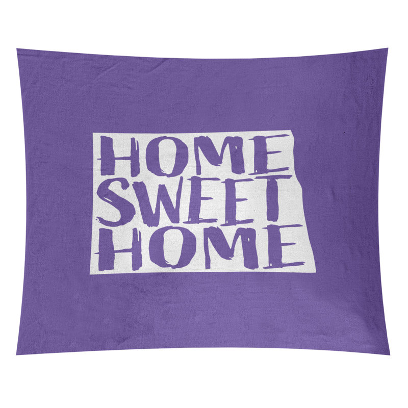 Tapisserie Home Sweet North Dakota, H 80 po x l 68 po, Mauve